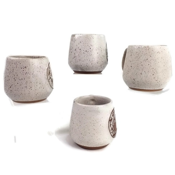 Goss Vintage Drip Glaze Pottery Mug Set-4 Pieces - Picture 4 of 8